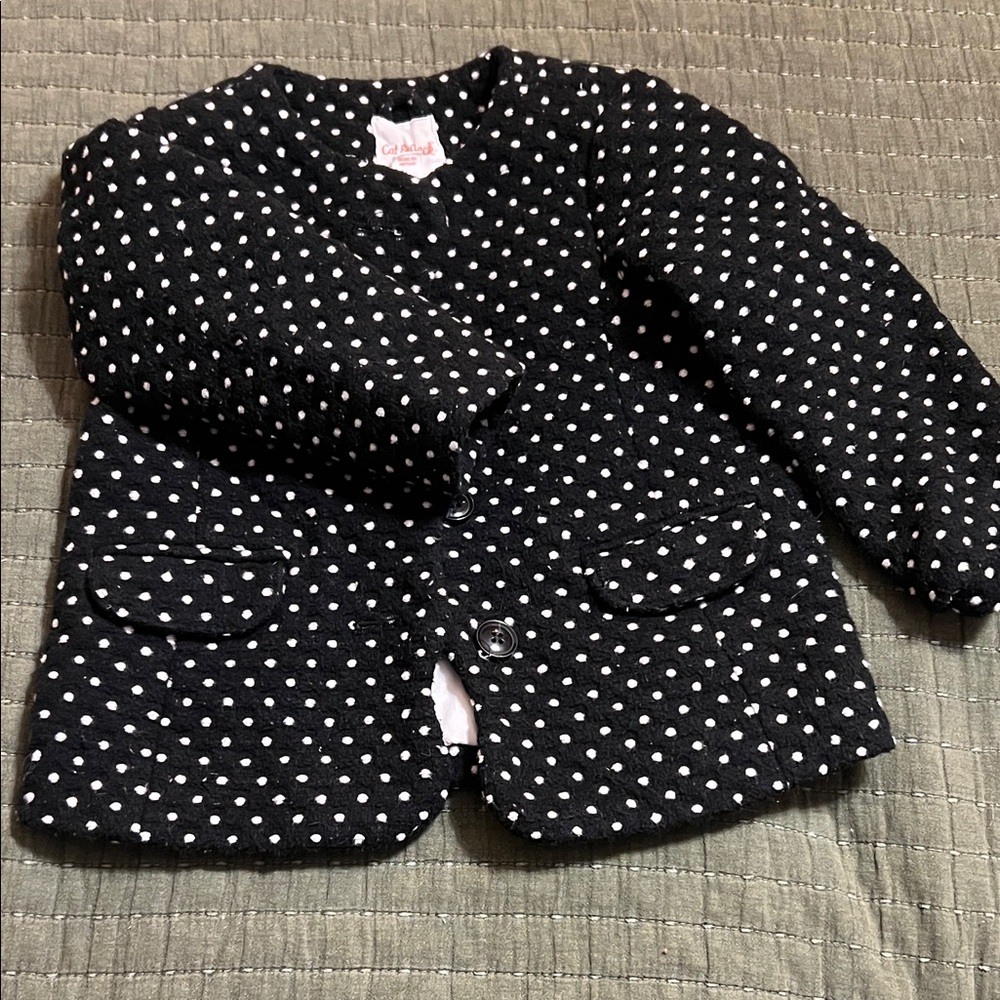 Cat & Jack Black and White Polka Dot Blazer